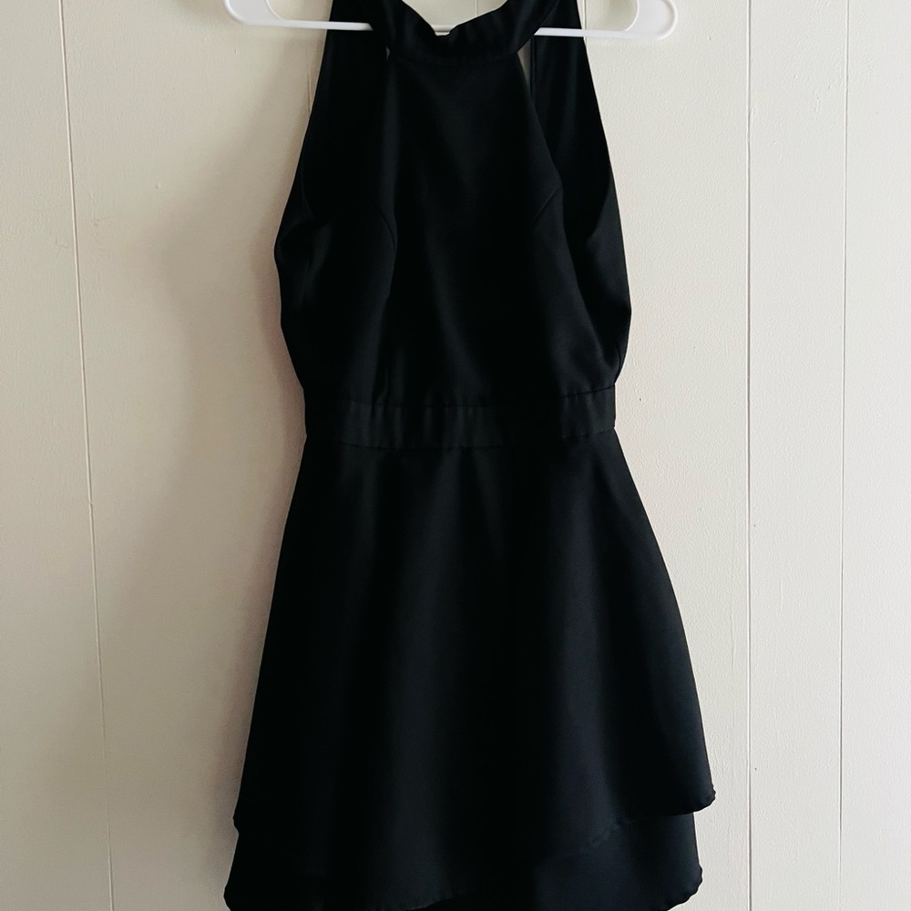 Black open back dress!